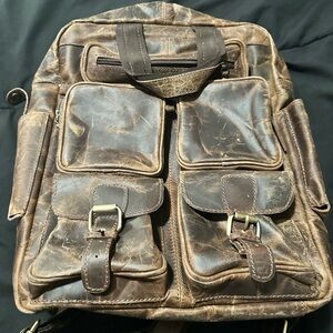 Vintage Brown Leather Backpack
